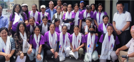 एनएमएद्धारा गन्जला चुली (कागा) हिमाल आरोहणमा निस्किएका २७ महिला टोलीको बिदाई