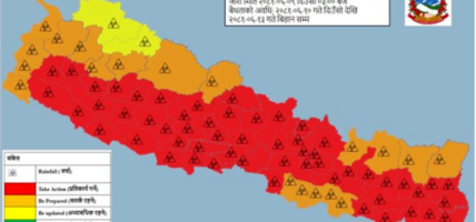 मौसममा बदली हुँदा देशभर वर्षाको सम्भावनाः ५६ जिल्ला उच्च जोखिममा