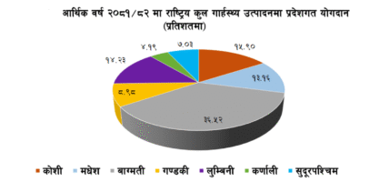 राष्ट्रिय अर्थतन्त्रको कुल गार्हस्थ्य उत्पादन ६१ खर्ब ७ अर्ब, कुन प्रदेशको कति ?