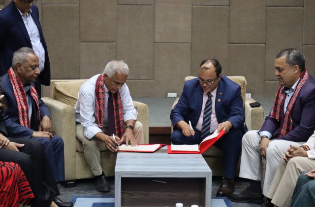 बाल स्वास्थ्य सेवामा सहकार्य गर्नेगरी एनआरएनए र काठमाडौं इन्स्टिच्युट अफ चाइल्ड हेल्थबीच सम्झौता