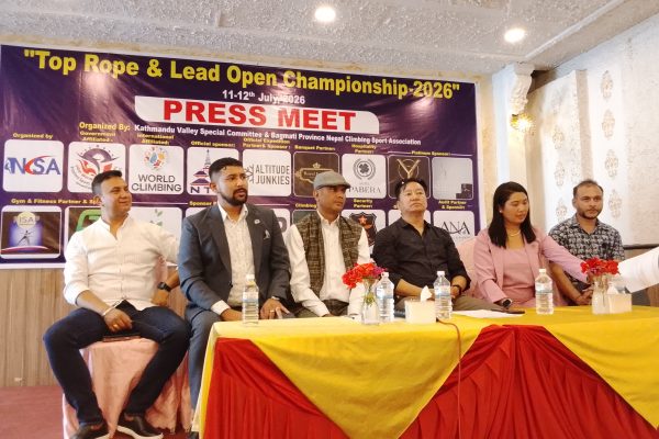 टप रोप तथा लिड ओपन क्लाइम्बिङ च्याम्पियनसिप २०२६ असार २७ र २८ गते काठमाडौंमा आयोजना हुने