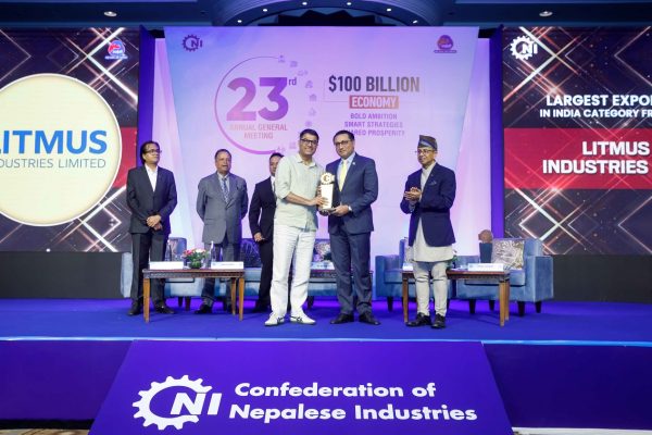 लिटमस इन्डस्ट्रिज लिमिटेडलाई उद्योग परिसंघद्वारा “भारततर्फ सबैभन्दा बढी निकासी गर्ने उद्योग” पुरस्कार प्रदान लिटमस इन्डस्ट्रिज लिमिटेडलाई उद्योग परिसंघद्वारा “भारततर्फ सबैभन्दा बढी निकासी गर्ने उद्योग” पुरस्कार प्रदान