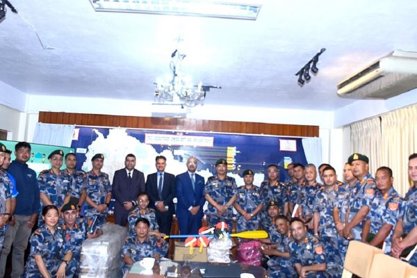 Sun Nepal Life Insurance Company hands over disaster management materials to Armed Police Force Nepal