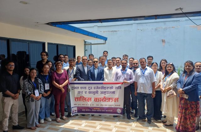 सोट्टो नेपाल र पर्यटन बोर्डद्वारा ट्राभल तथा टुर व्यवसायीलाई कर र कानुनी अनुपालनासम्बन्धी तालिम प्रदान