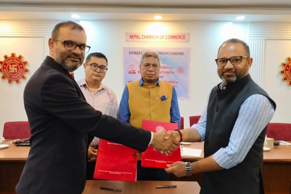 नेपाल चेम्बर अफ कमर्स र भारतको बेनेट विश्वविद्यालयबीच उद्यमशीलता तथा नवप्रवर्तनमा सहकार्य गर्ने समझदारी नेपाल चेम्बर अफ कमर्स र भारतको बेनेट विश्वविद्यालयबीच उद्यमशीलता तथा नवप्रवर्तनमा सहकार्य गर्ने समझदारी