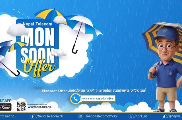 आकर्षक अफरसहित नेपाल टेलिकमले ल्यायो मनसुन अफर २०८३